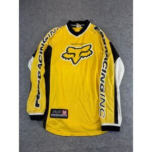 VINTAGE Y2K Fox Racing Motocross Jersey Shirt Mens Medium Yellow Pro Issue MX